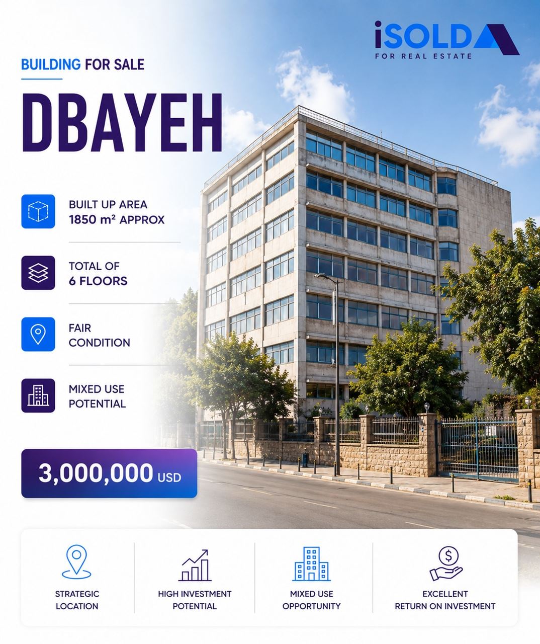 Building for sale in Dbaye, Metn