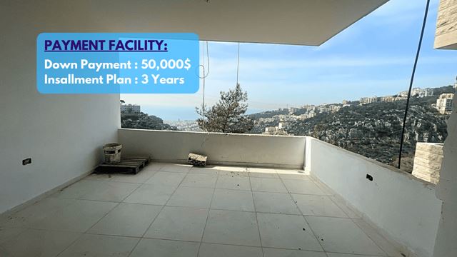 Sea-view apartment for sale in Nabey, Metn
